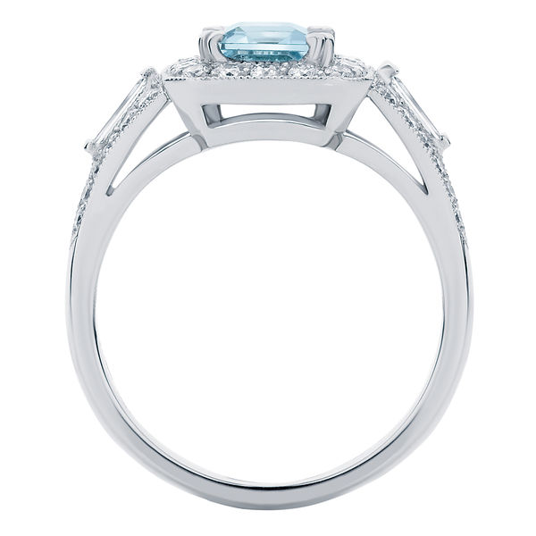 Emerald Halo Engagement Ring White Gold | Andromeda