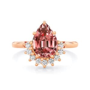 Pear Halo Engagement Ring Rose Gold | Celestial (Malaya)