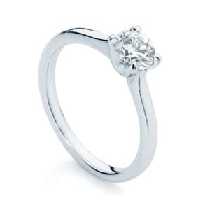 Round Solitaire Engagement Ring White Gold | Cupid