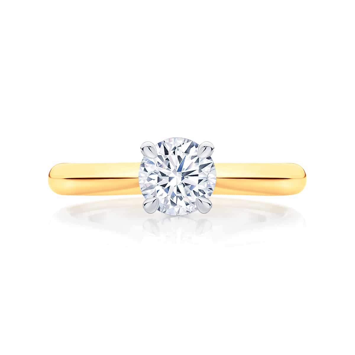 Round Solitaire Engagement Ring Yellow Gold | Cupid
