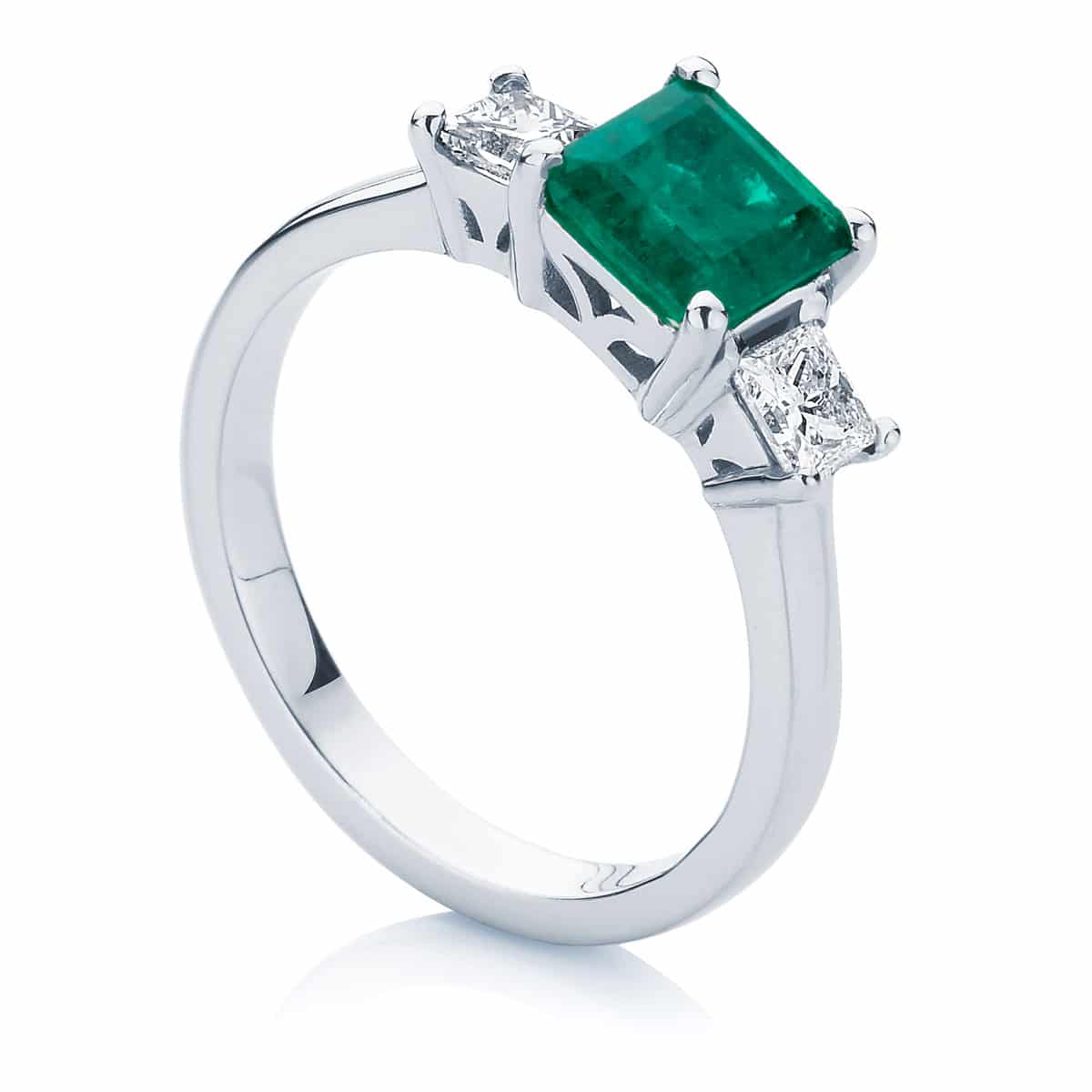 Princess Three Stone Engagement Ring Platinum | Enchanted
