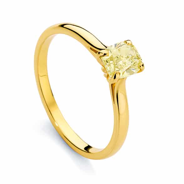 Radiant Yellow Diamond Solitaire Engagement Ring | Joy