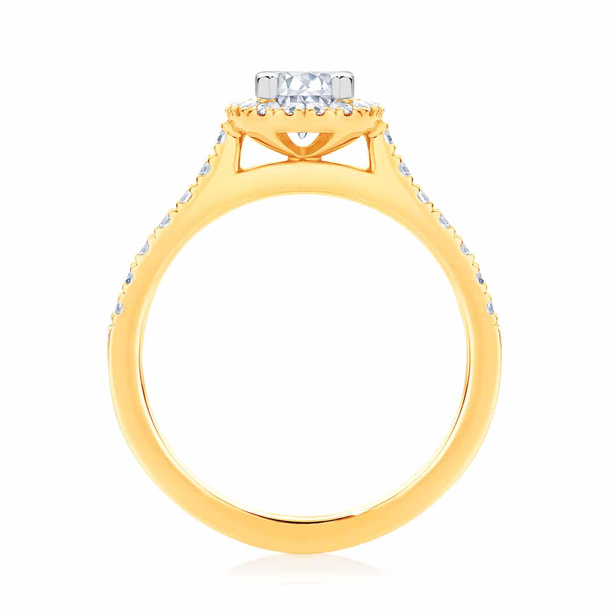 Oval Halo Engagement Ring Yellow Gold | Rosetta (Oval)