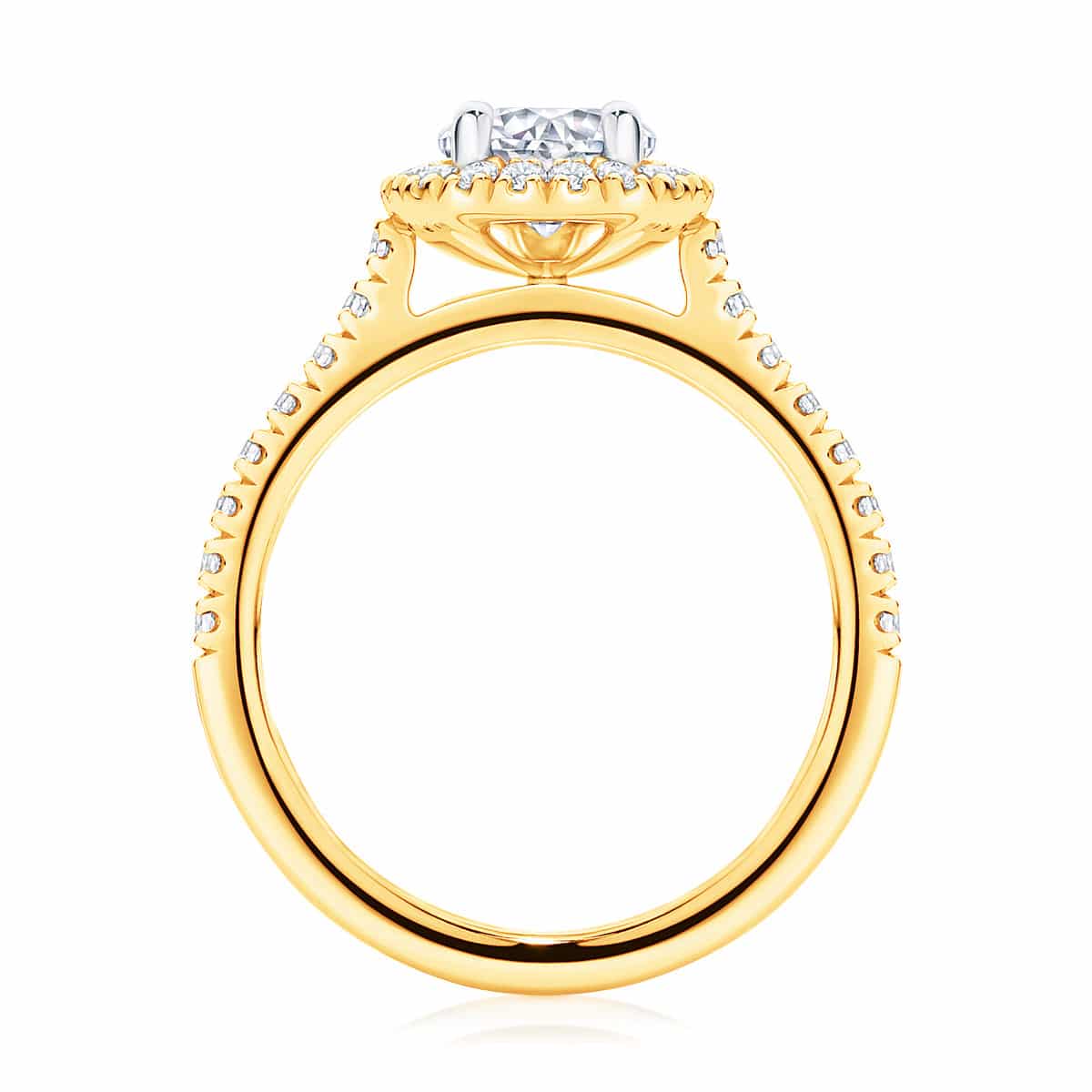 Pear Halo Engagement Ring Yellow Gold | Rosetta (Pear)