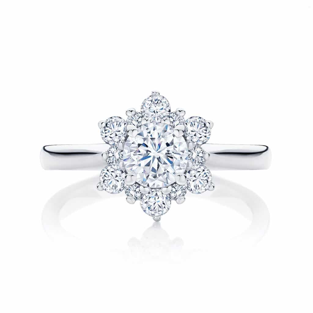 Snowflake Diamond Engagement Ring in Platinum | Snowflake