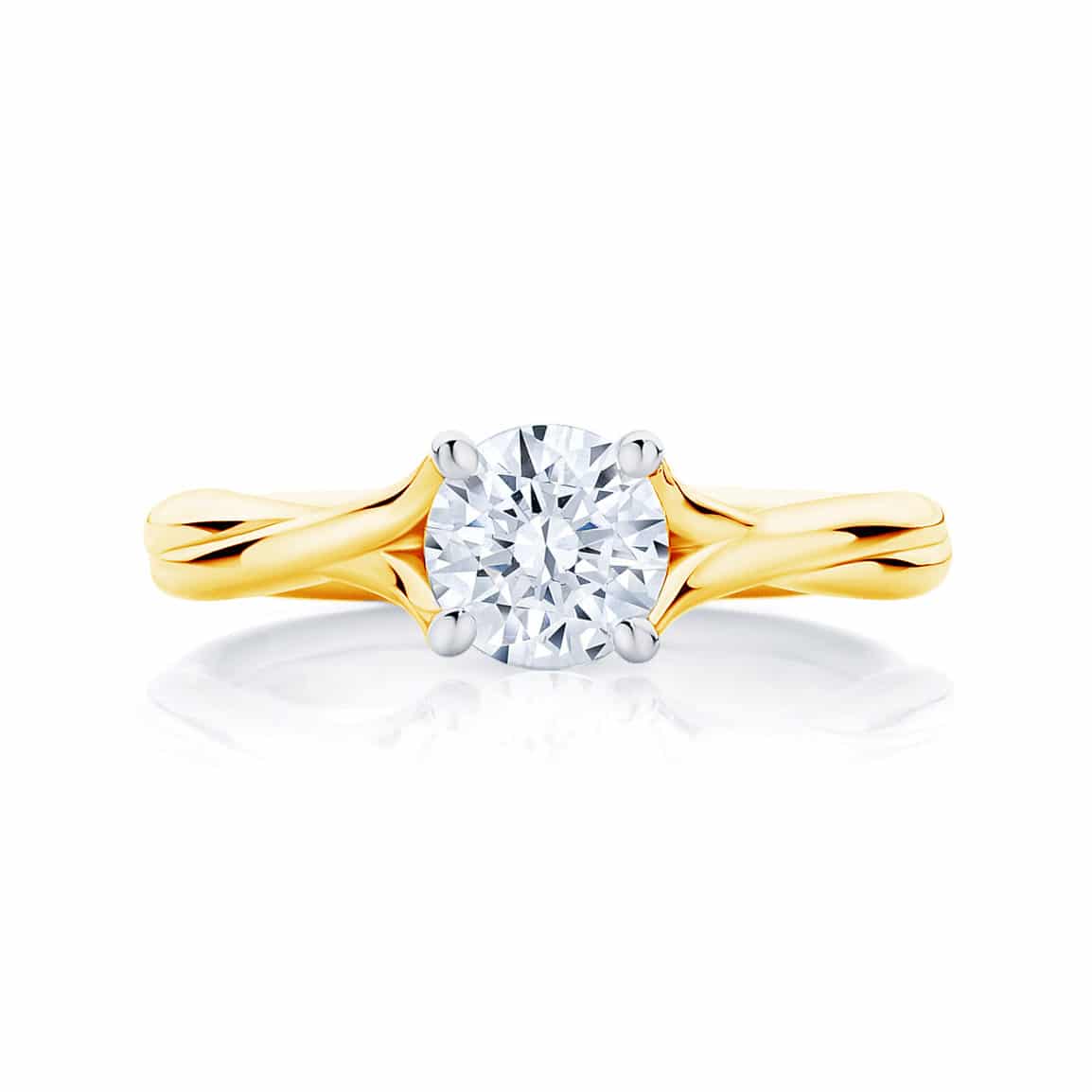 Round Solitaire Engagement Ring Yellow Gold | Twist