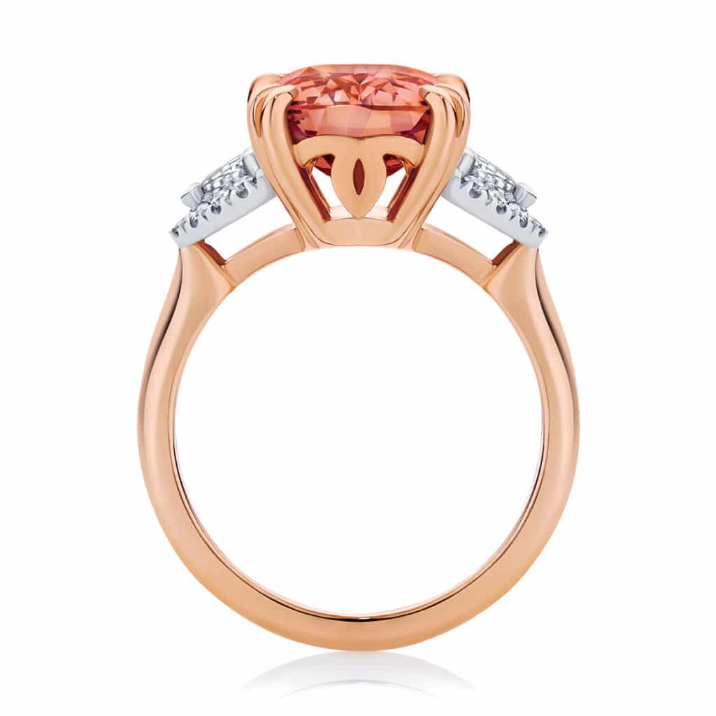 Cushion Garnet Dress Ring Rose Gold | Malaya