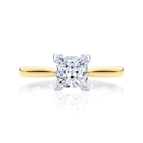 Princess Diamond Solitaire Ring in Yellow Gold | Ballerina (Princess)