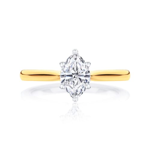 18KT Marquise Diamond Halo Engagement Ring - E.B. Horn Jewelers | SKU -  DSCTM-99