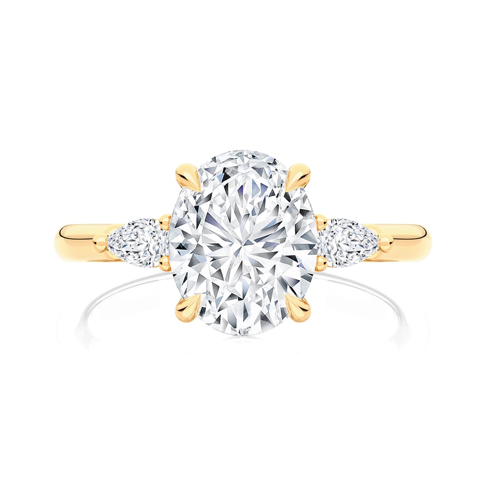 Elegant Interlude Three Stone Ring | Everbrite Jewellery