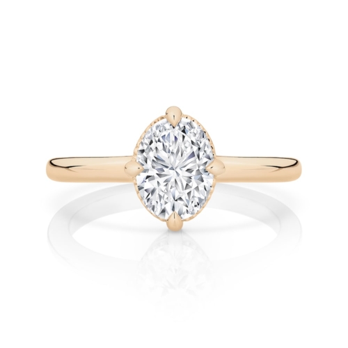 Rose gold online oval solitaire ring