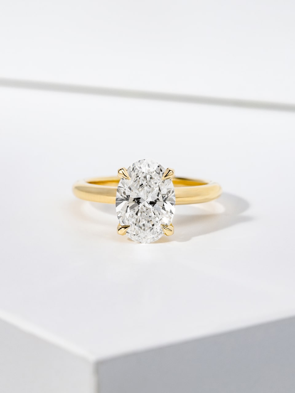 Oval Cut Lab Grown Diamond Yellow Gold Engagement Ring