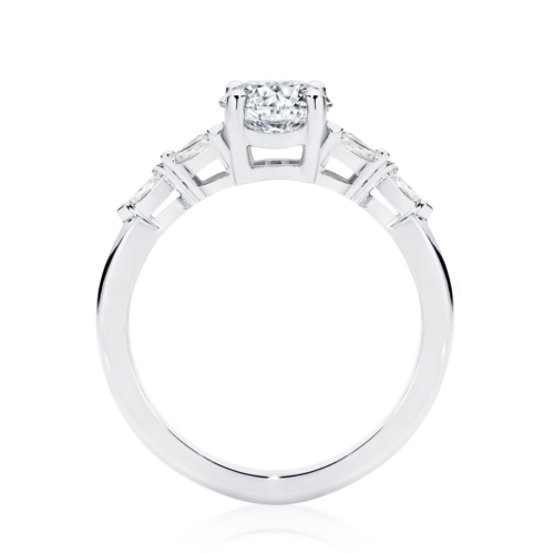 Amalfi (Diamond) Oval Diamond Engagement Ring in Platinum