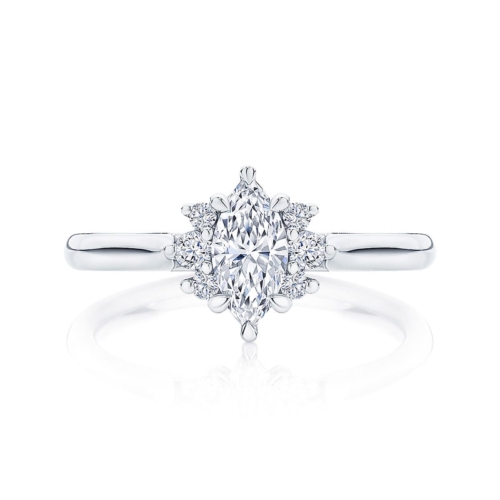 Cyra Marquise Diamond with Side Stones Platinum Engagement Ring