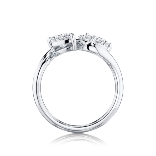 Danube Oval Diamond Three Stone Engagement Ring in Platinum