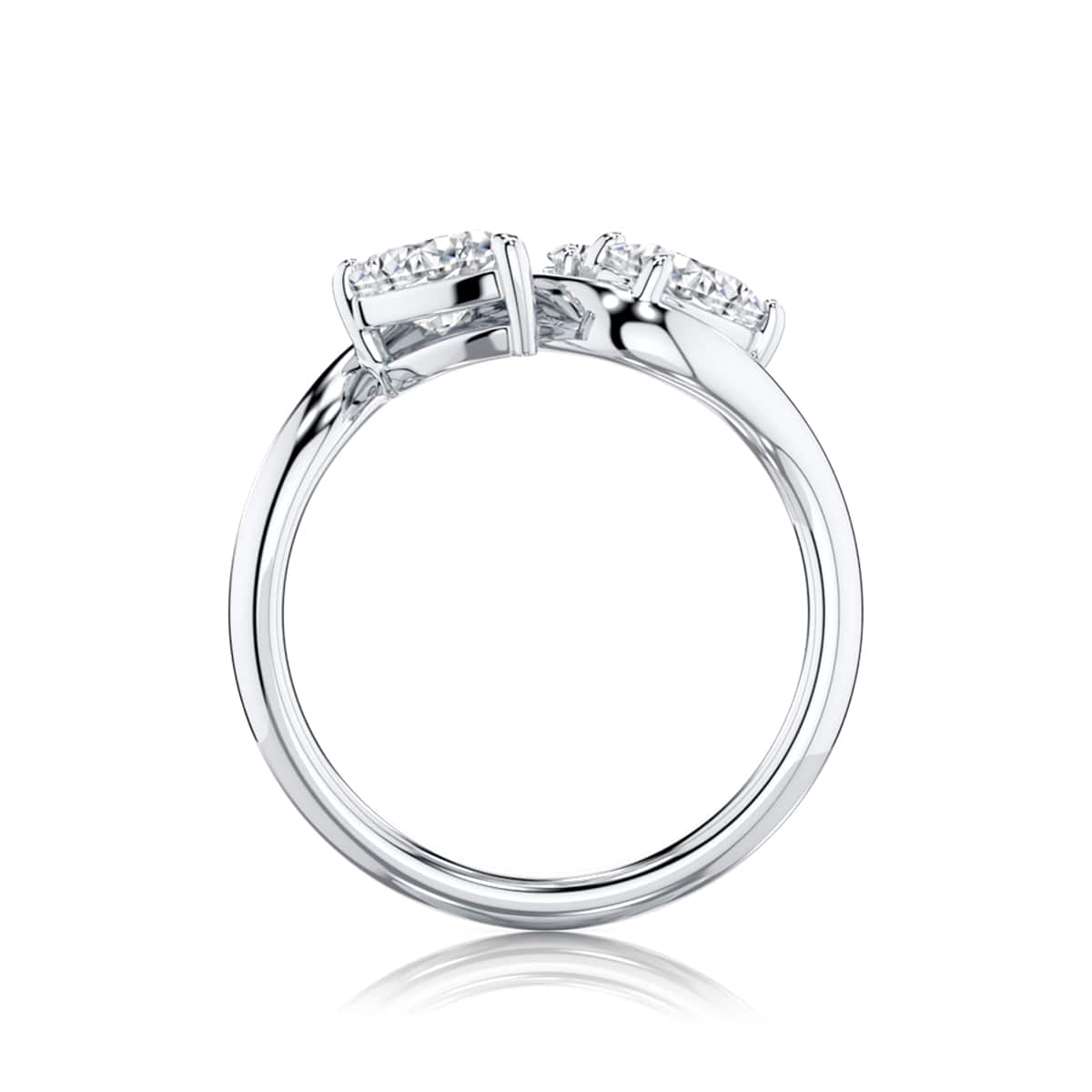 Danube Oval Diamond Three Stone White Gold Engagement Ring