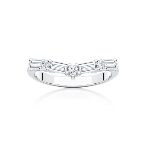 Esplanade Baguette Diamond Wedding Ring in Platinum