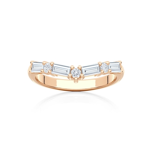 Esplanade Baguette Diamond Fitted Eternity Ring in Rose Gold