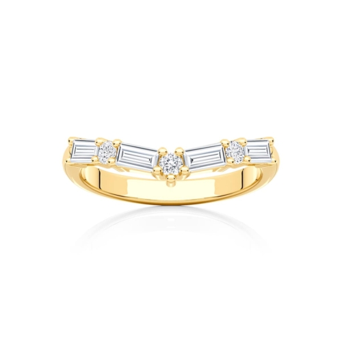 Esplanade Diamond Contoured Yellow Gold Eternity Ring