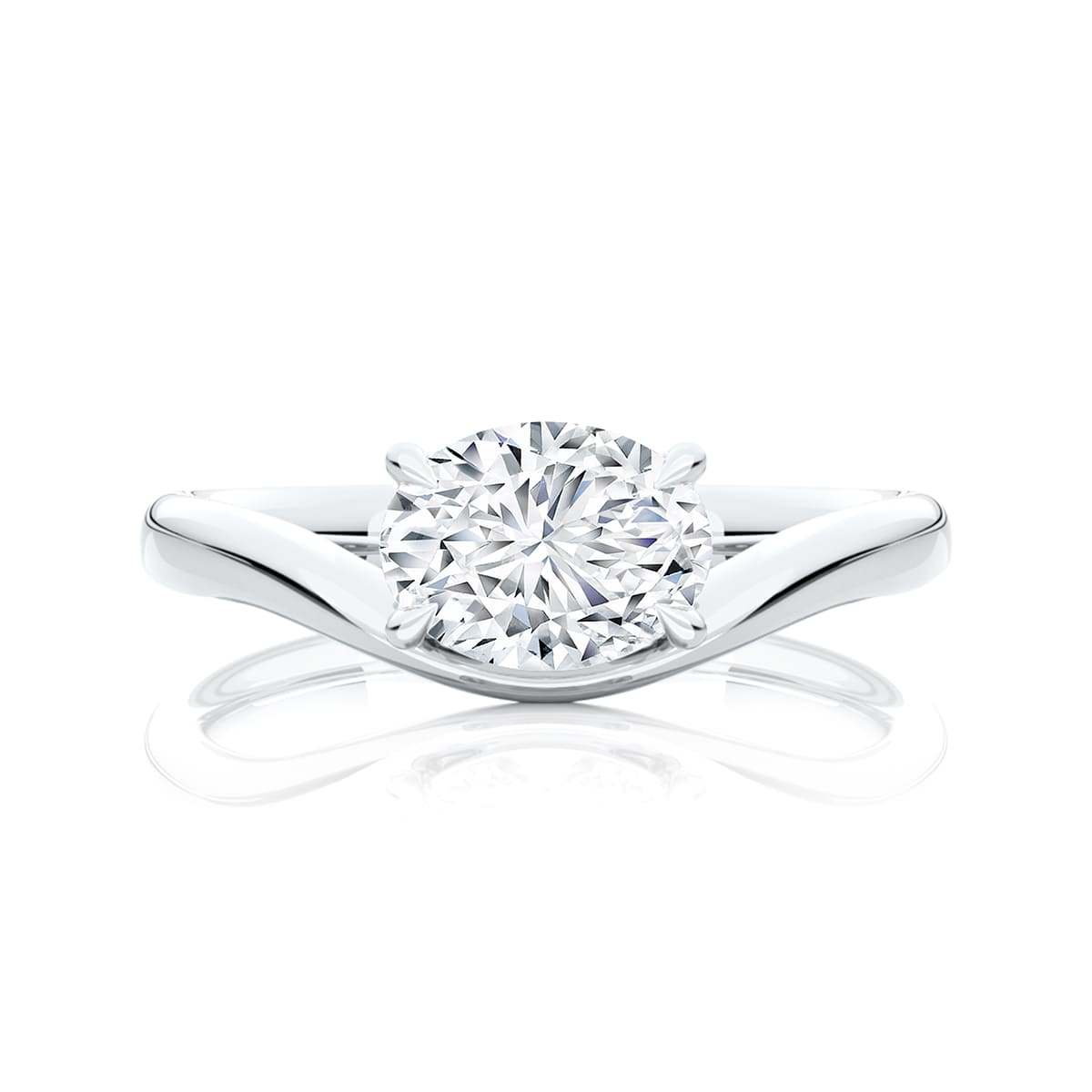 Eyrie Oval Diamond Solitaire White Gold Engagement Ring