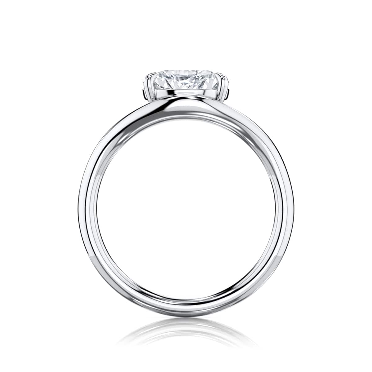 Eyrie Oval Diamond Solitaire Engagement Ring in Platinum