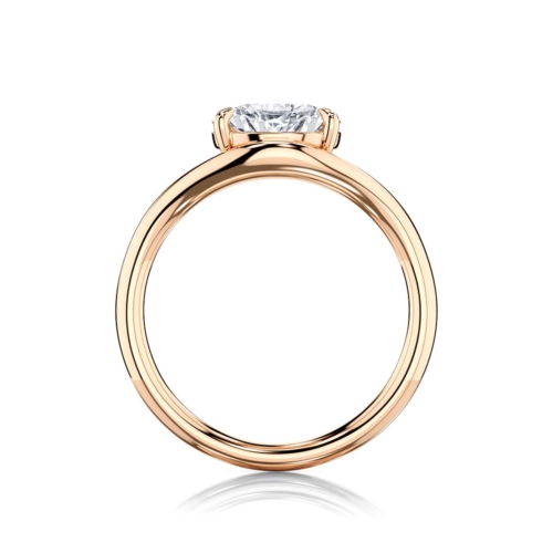 Eyrie Oval Diamond Solitaire Engagement Ring in Rose Gold