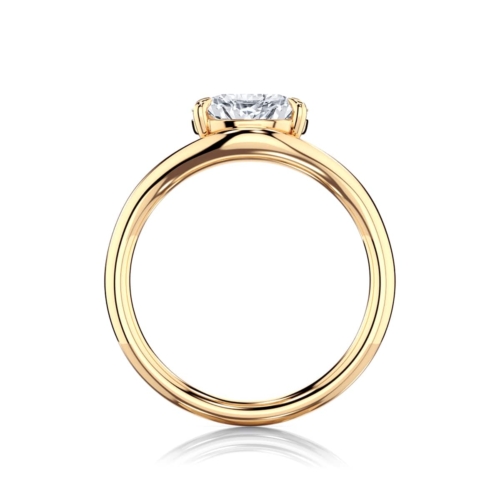 Eyrie East-West Oval Diamond Solitaire Engagement Ring in Yellow Gold