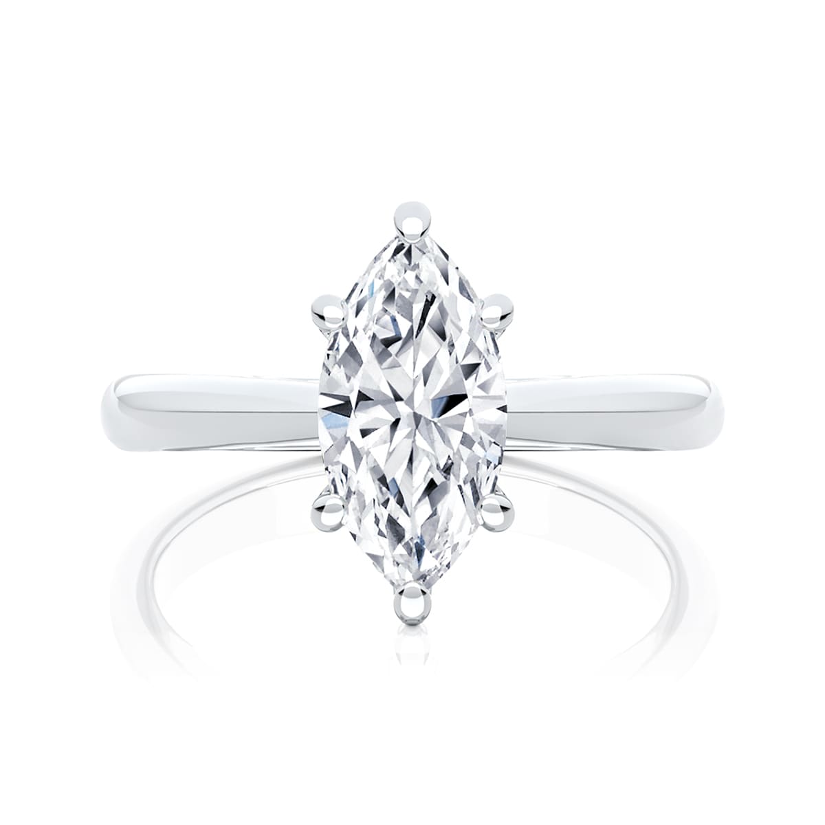 Marchesa Marquise Solitaire Diamond Engagement Ring in Platinum
