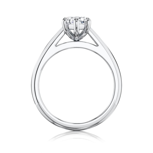 Marchesa Marquise Diamond Solitaire Engagement Ring in White Gold