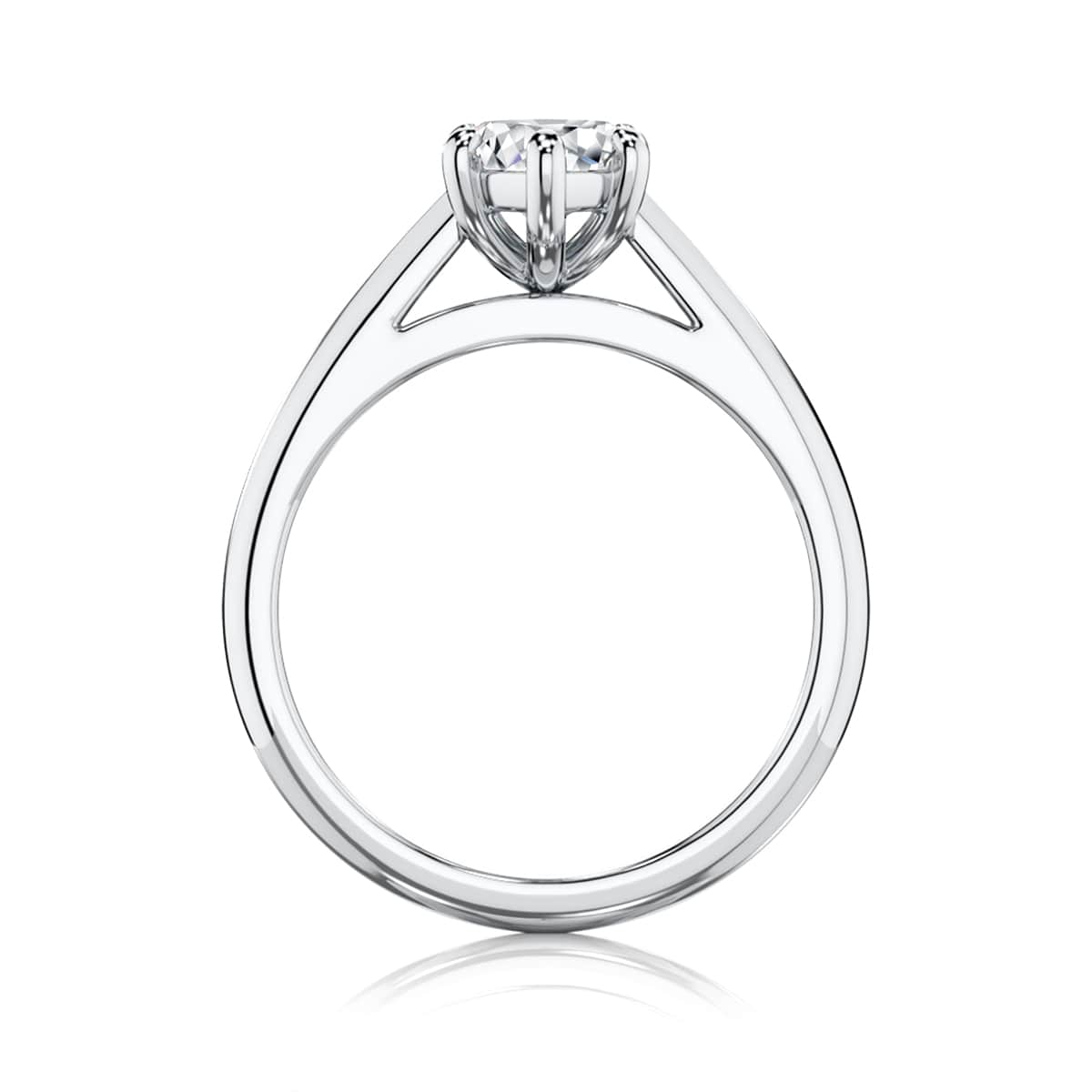 Marchesa Marquise Diamond Solitaire Engagement Ring in White Gold