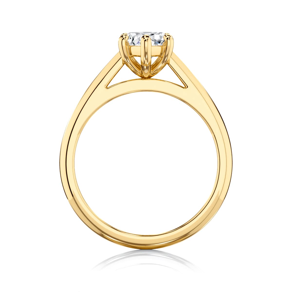 Marchesa Marquise Diamond Solitaire Yellow Gold Engagement Ring