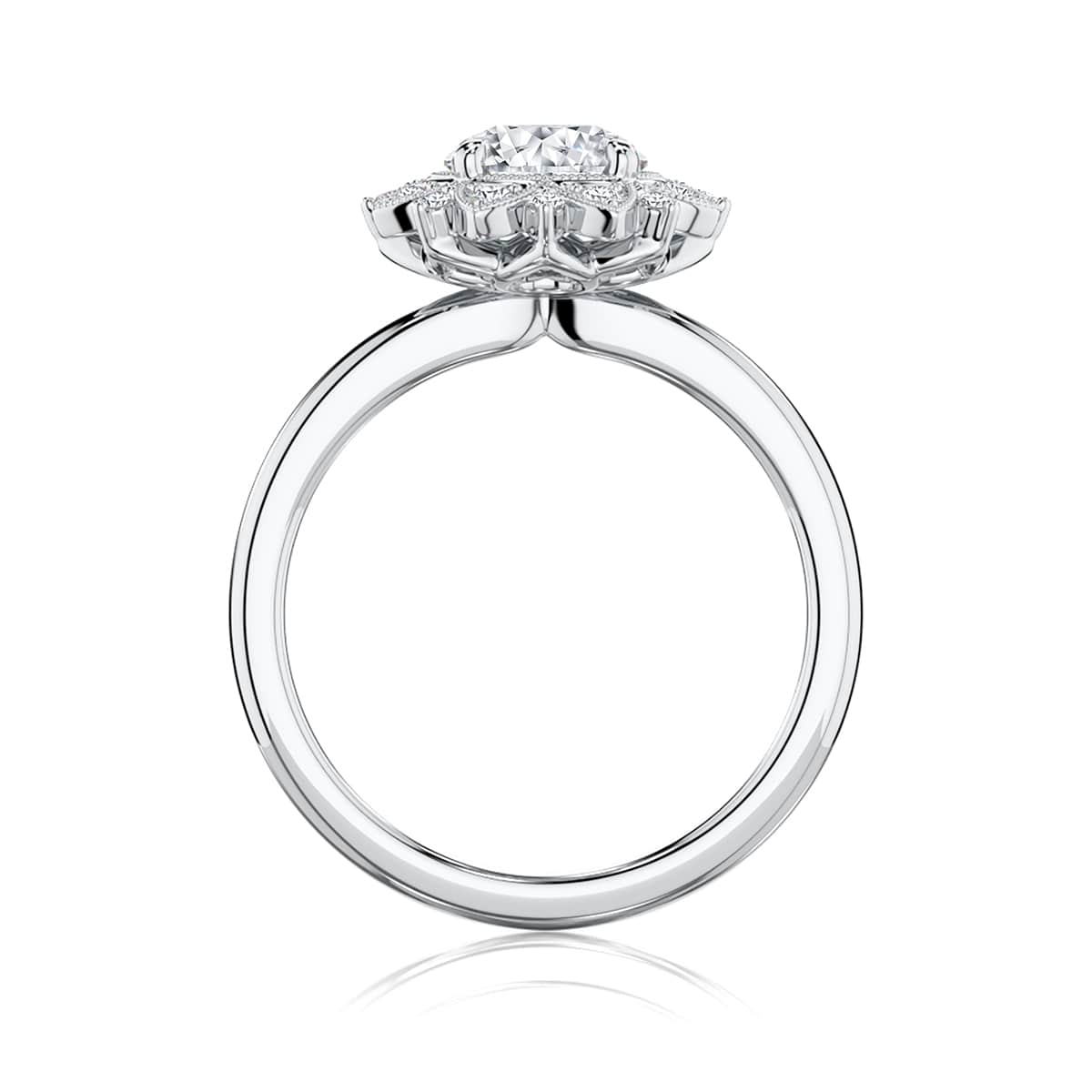 Marisol Round Diamond Engagement Ring in White Gold with Halo