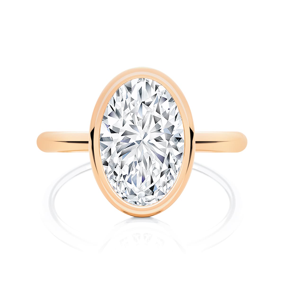 Milan Oval Diamond Solitaire Rose Gold Engagement Ring