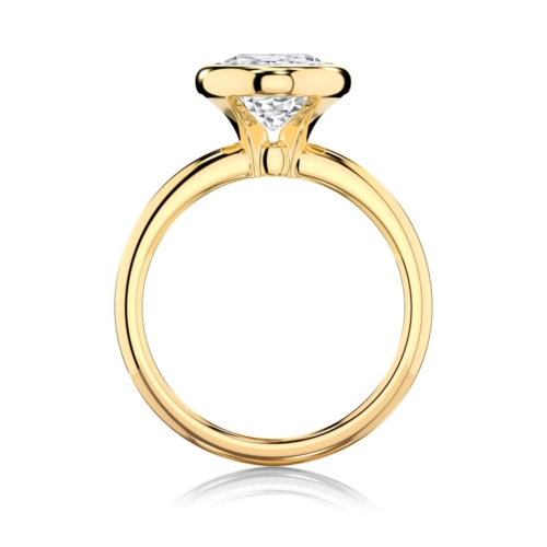 Milan Oval Bezel Solitaire Engagement Ring in Yellow Gold