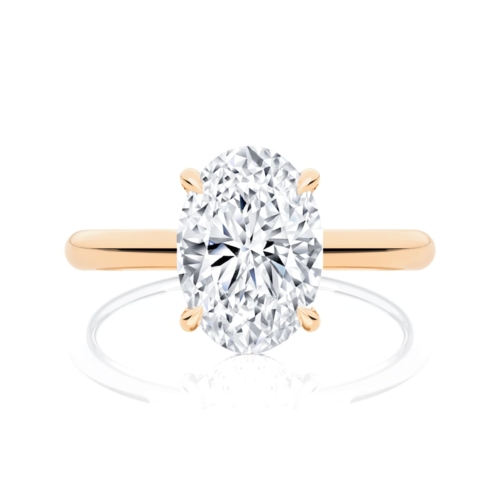 Nimbus Oval Diamond Hidden Halo Engagement Ring in Rose Gold