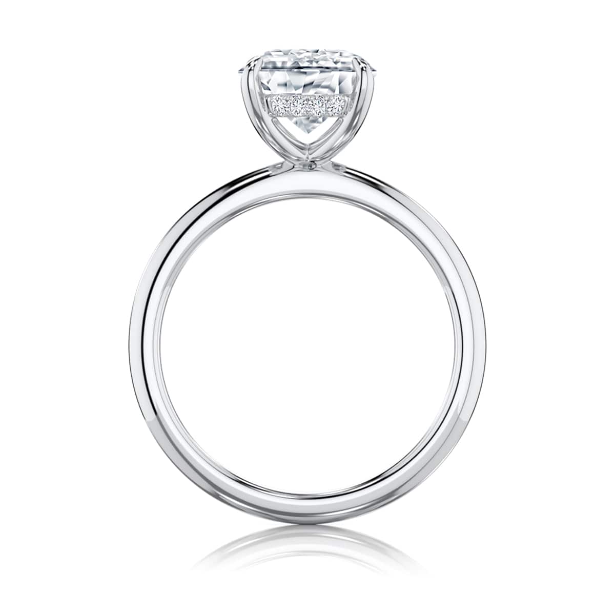 Nimbus Oval Diamond Engagement Ring with Hidden Halo