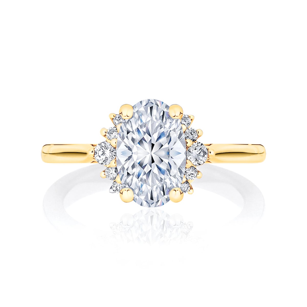 Nouvelle Lune (Diamond) Oval Diamond Engagement Ring in Yellow Gold