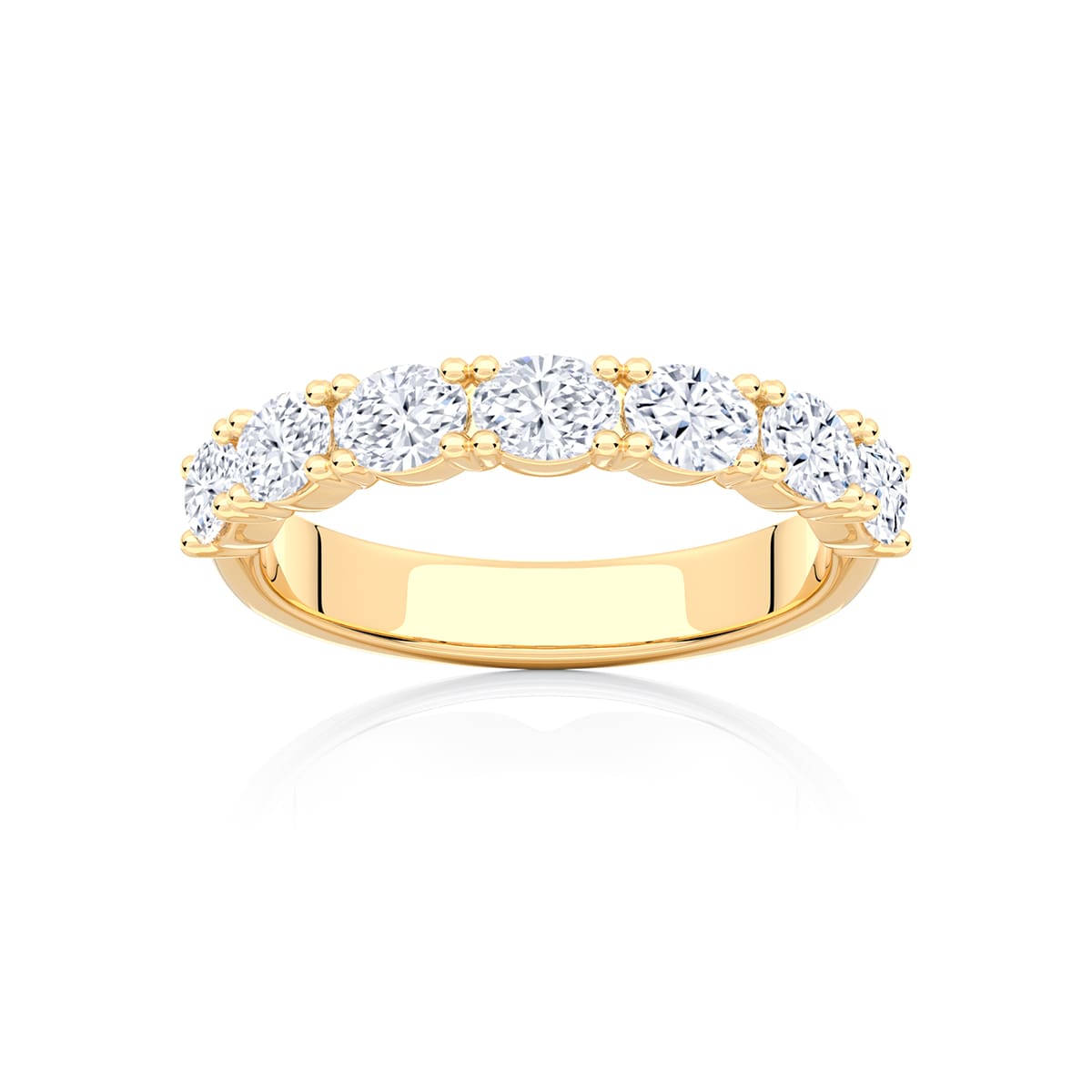 Parabola Oval Lab Grown Diamond Eternity Ring in Yellow Gold