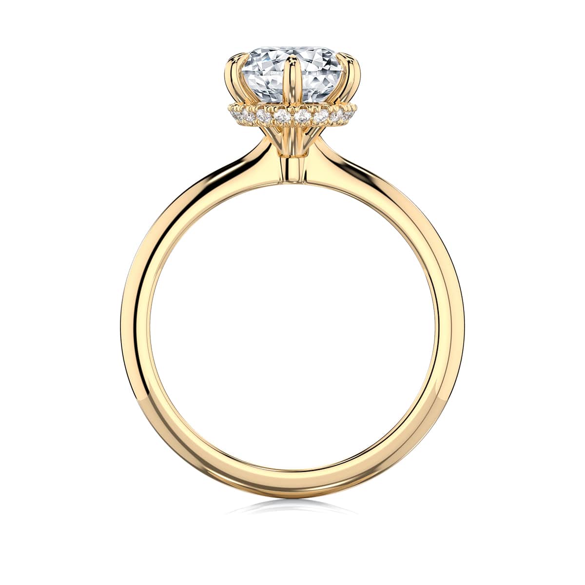 Rebarto Round Diamond Solitaire Engagement Ring in Yellow Gold