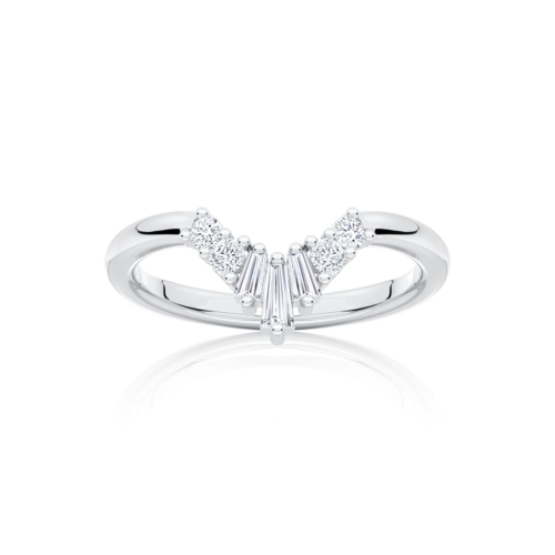 Serac Diamond Fan Style Wedding Ring in White Gold