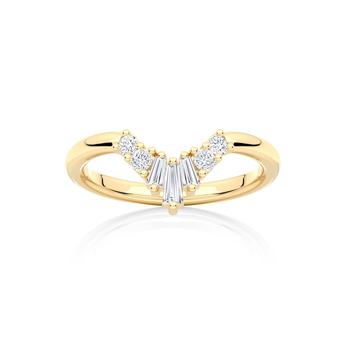 Serac Diamond Contoured Wedding Ring in Yellow Gold