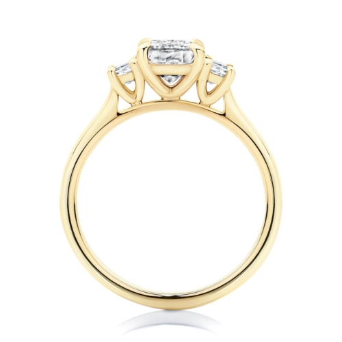 Soiree Emerald Cut Diamond Engagement Ring with Trapezoids