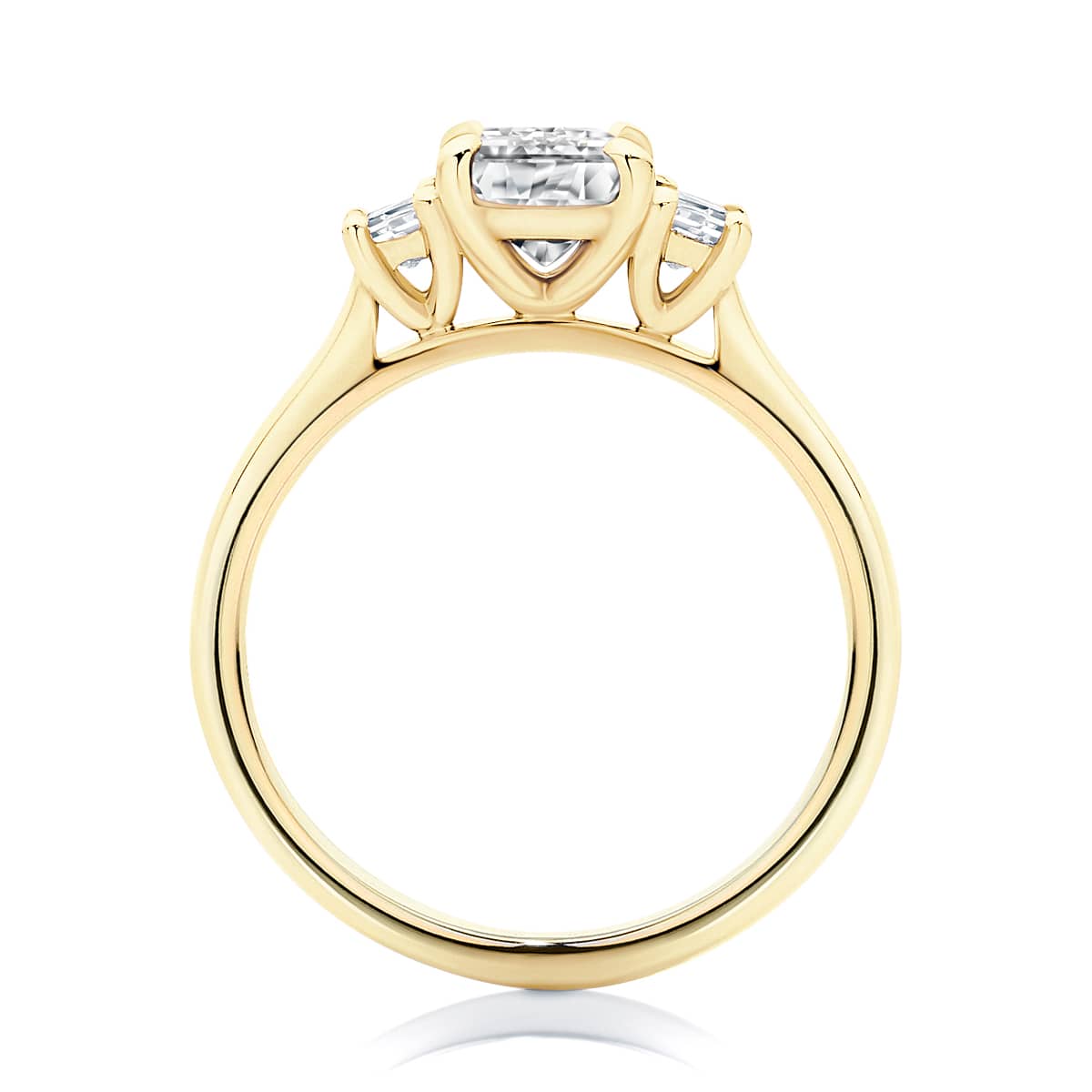 Soiree Emerald Cut Diamond Engagement Ring with Trapezoids