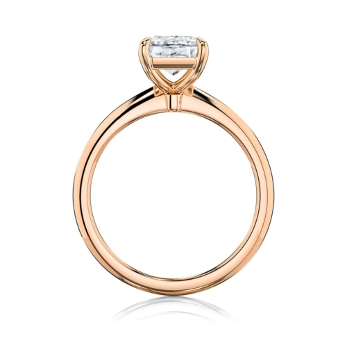 Emerald Diamond Solitaire Engagement Ring in Rose Gold | Attica