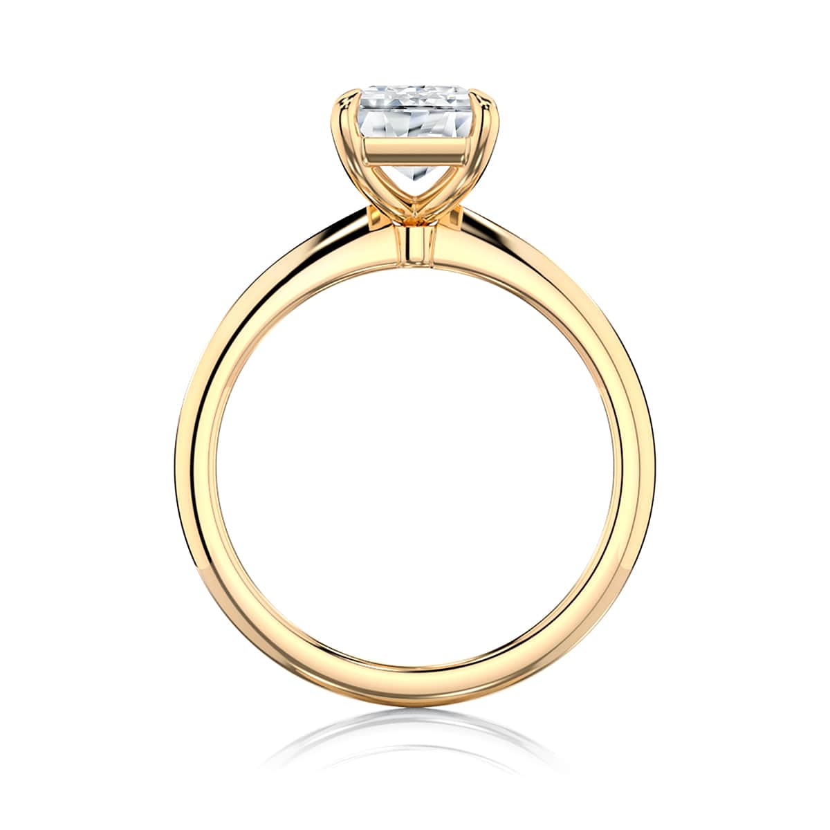 Emerald Diamond Solitaire Engagement Ring in Yellow Gold | Attica