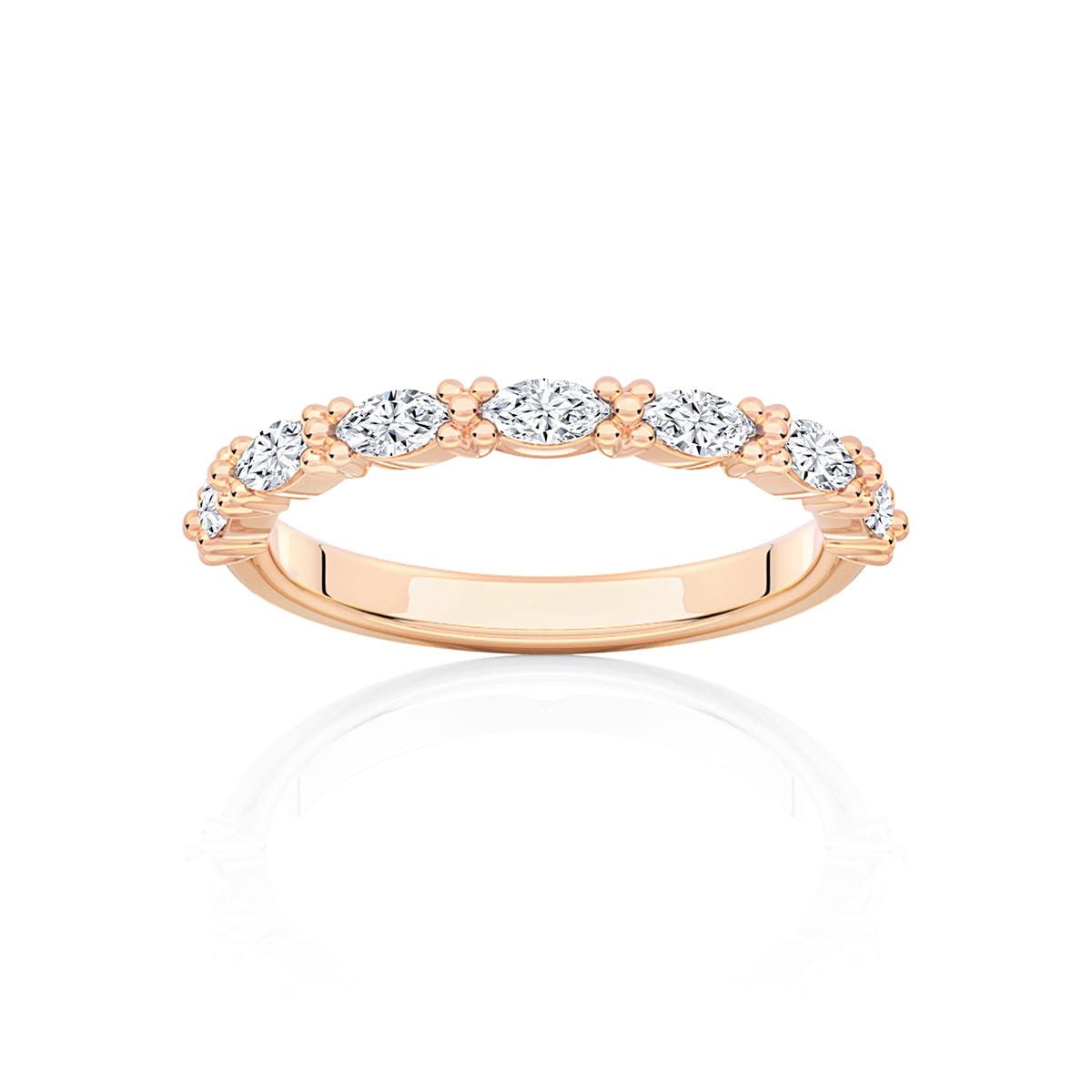 Diamond Classic Wedding Ring in Rose Gold | Daisy Chain