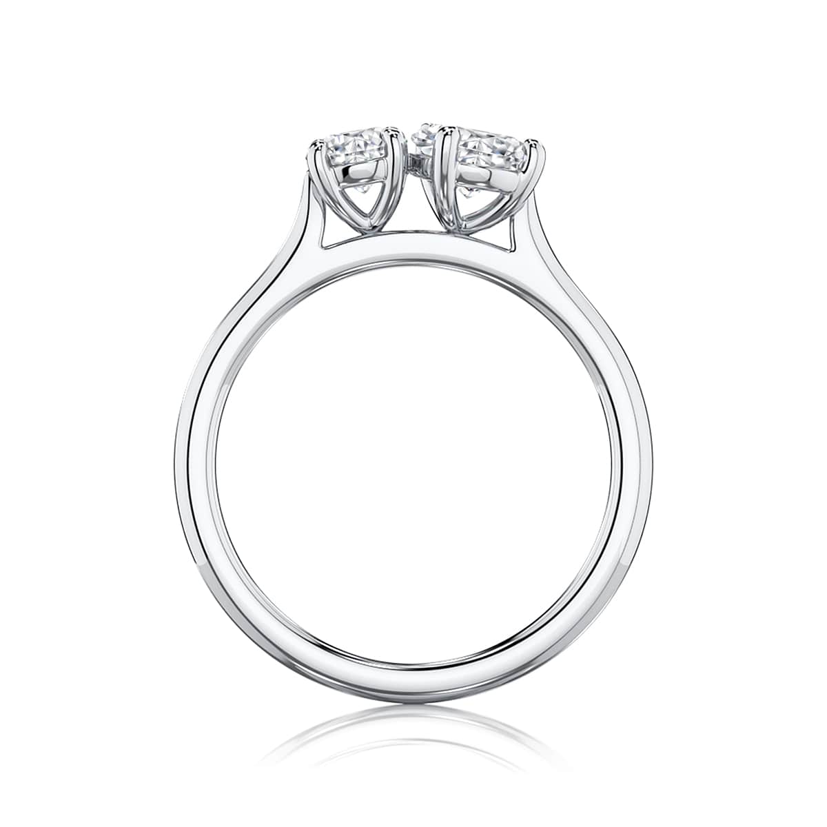 Pear Diamond Toi et Moi Engagement Ring in Platinum | Duet