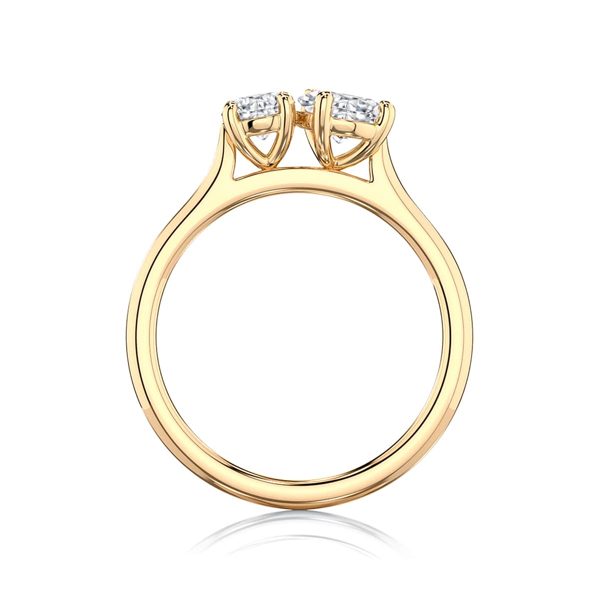 Pear Diamond Toi et Moi Engagement Ring in Yellow Gold | Duet