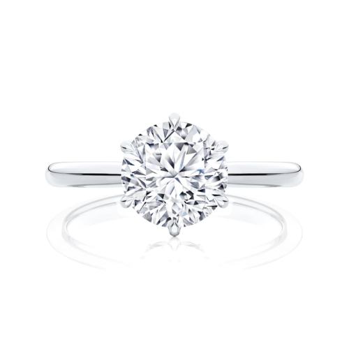 Round Diamond Solitaire Engagement Ring in Platinum | Hera