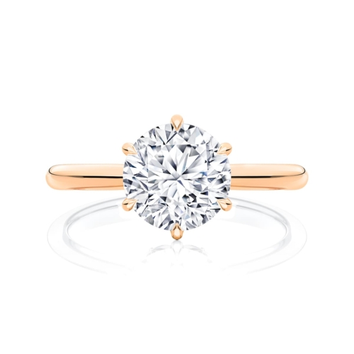 Round Diamond Solitaire Engagement Ring in Rose Gold | Hera